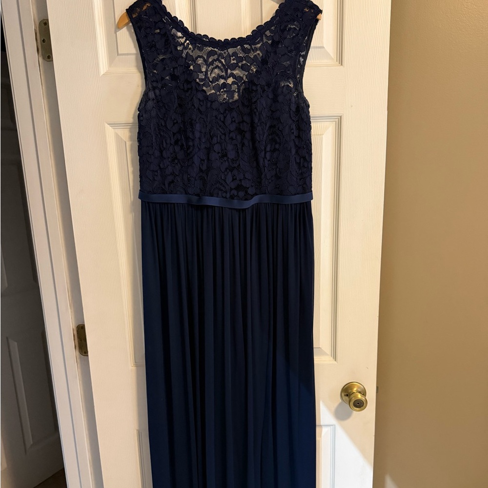 David's Bridal Lace dress, long mesh skirt